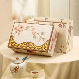 Teaware Sets Flower Brocade Ceramic Pot Tea Packing Box Empty Gift Black Green Pekoe Silver Needle