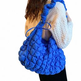 leftside 2023 Y2K Korean Fi Big Nyl Quilted Padded Women's Underarm Bags Shoulder Bag New Solid Color Handbag C7bD#