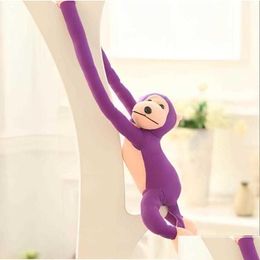Stuffed Plush Animals Stuffed P Animals Monkey Toys Infant Candy Color Long Arm Tail Dolls Toddlers Cartoon Companion Toy Kids Party Dhhzk