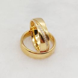 Hurtowe pierścionki ślubne Zestawy dla par Dubai African Designer 24K Gold Plate Biżuter