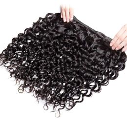 Original Human Hair Water Wave Bundles Curly Human Hair Bundles Brazilian Weaving 26 28 30 32 Inch Natural Human Hair Remy Hair