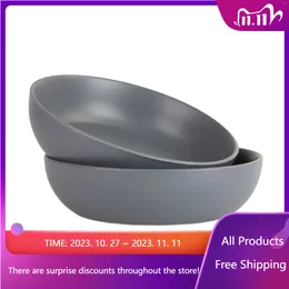 Bowls Matte 9"/48oz Serving Bowl Set Of 2 Charcoal Noodle Salad Mixing Soup Fast Transportation Sal