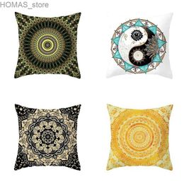 Pillow Geometric Mancha Lo Printed Polyester case 45x45cm Bohemian Hippie Sofa cushion cover Bedroom Home Decor Y240401