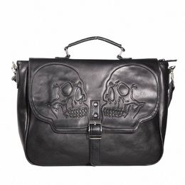 high-capacity Vintage Gothic Skull Shoulder Bag 2024 Women Punk Fi Handbags Streetwear Grunge Crossbody Bags Y2k Aesthetic B6nX#