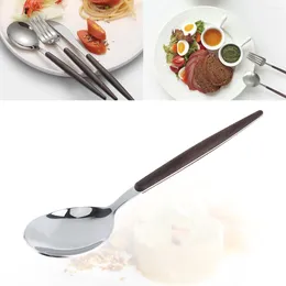 Flatware Sets Universal Thickened Wood Grain Pattern 304 Stainless Steel Tableware Spoon For Kitchen Dinnerware