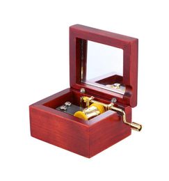 Classical Wood Musical Box Hand Crank Music Box With Mirror Gifts for Girls3977819