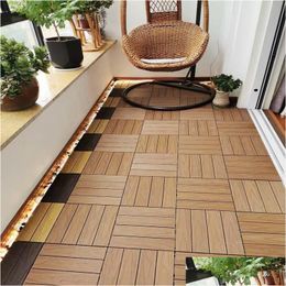 Wall Stickers Wood Splicing Anti-Corrosion Outdoor Terrace Courtyard Floor Self Laid Balcony Transformation Ecological Solid Drop Deli Dh1Bx