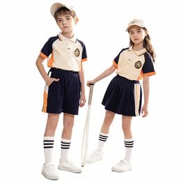 kindergarten uniforms, summer clothing, children's short sleeved class uniforms, teacher uniforms, new sportswear sets of Child Y9CS#
