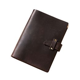 A5/A6/A7 Handmade Loose-leaf Notebooks Retro Journal Genuine Leather Cover School Office Bullet Dotted Note Book 192 Pages