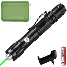 Pointers Powerful Red Green Laser Pointer 10000m 5mw Laser Pointer Sight Focus Adjustable Burning Lazer Torch 18650 Charging