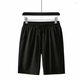 Men's Shorts Sweatshort Charcoal Gray Gym Ice Silk Joggers Loose Men Mesh Silver Slightly Elastic Brand