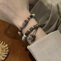 Strand Vintage Polymer Ceramic Wood Bead Fringe Bracelet Suitable For Women To Wear Daily Holiday Gift Jewelry