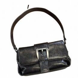 mediow Moto & Biker Bags For Women Luxury Designer Handbags Purses 2023 New In PU Vintage Oil Wax Skin Ring Belt Buckle Shoulder I16h#
