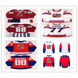 24S Customise Team Czech republic #68 Jaromir Jagr David Pastrnak Pavel Kubina DOMINIK HASEK Hockey Jersey