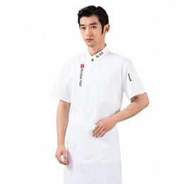 catering Restaurant Clothing Clothes Overalls Short Sleeve Men's Spring and Summer Chef Q9qE#