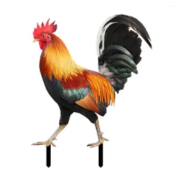 Garden Decorations 2PCS Decorative Chicken Statue Ornamental Decoration Of Yard And Acrylic For Patio Backyard