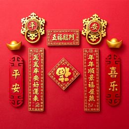 Year Refrigerator Magnets Personality Creative ThreeDimensional Chinese Style Couplets Home Decoration Magnetic Stickers 240325