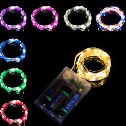 5/30m LED String Lights Battery box Copper Wire Garland Lamp Outdoor Waterproof Fairy Lighting For Christmas Wedding Party Decor
