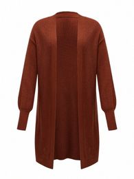 onelink Plus Size Cardigan Sweater Women Lg Wollen Coat Autumn Winter 2022 Lantern Sleeve Brown Female Knit Clothing Oversize o8pM#