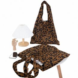 2023 Corduroy Leopard Print Bag Ladies Shoulder Casual Tote Shop Bag Large Capacity Handbags Totes Women Ladies Hand Bags D9Hz#