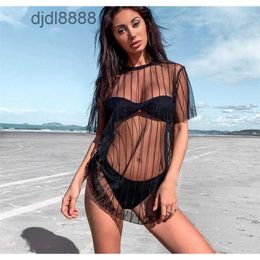 2020 Sunscreen Beach Bikini Sexy Net Gauze Shirt Skirt Large Swimsuit Cover