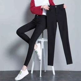 Arrivals Fashion High Stretchy Women Pencil Jeans Skinny Pants High Wasit Female Slim Lady Pants Plus Size 240318