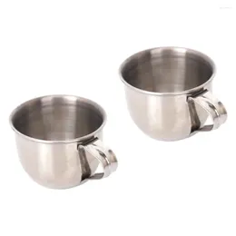 Wine Glasses 2 Pcs Stainless Steel Water Cup Beverage Espresso Ground Coffee Sake Glass Drinking Mug Baby Concentrated