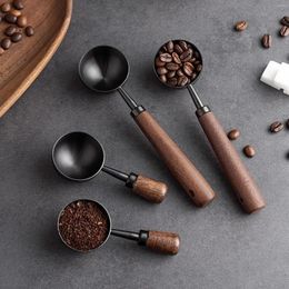 Coffee Scoops Walnut Handle Long And Short Measuring Pepper Milk Powder Cup Kitchen Coffeeware