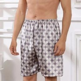 Men's Casual Sleepwear Satin Silk Sleep Bottoms Man Loose Home Shorts Pyjamas Loungewear Nightwear Man Underwear Homewear A50
