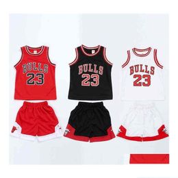 Clothing Sets Clothing Sets 17 Boys And Girls Basketball Clothes Sports Suit Vest Shorts Baby Summer Childrens Suit262L Drop Delivery Dhsny