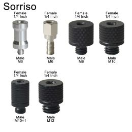 Sorriso Female Screw 1/4 Inch to Male 1/4" 3/8" 5/8" M4 M5 M6 M8 M10 M12 Light Stand Adapter Inside Inner Thread Fixed Mount Nut