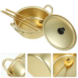 Double Boilers Instant Noodle Pot Korean Ramen Pan Milk Heating Handled Aluminum Small