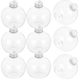 Vases 10 Pcs Christmas Spherical Bottle Outdoor Juice Bottles Plastic Caps Clear Ornaments Drinks Supply The Pet Coffee Travel