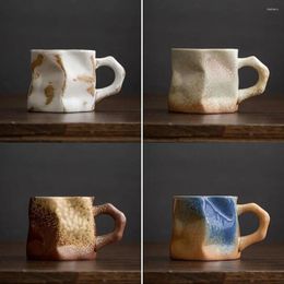 Mugs 290ml Kiln Transmutation Ceramic Coffee Mug Handmade Household Office Breakfast Tumbler Crude Pottery Creative Water Cup