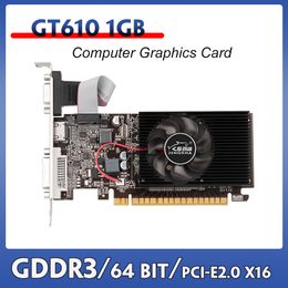 GT610 Grafikkort 810MHz DDR3 1GB Datorgrafikkort 64 bitar PCIEX16 2.0 HD VGA DVI -gränssnitt för skrivbordsspeldator