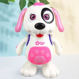 Electronic Pet Dancing Dog ABS Mini Light Music Dog with Four Songs Electric Music Lighting Baby Dolls Lighting for Boys Girls