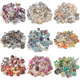 Charm Bracelets 10pcs/lot 18mm Snap Jewelry Mix Many Styles Metal Buttons Gold Silver Color Rhinestone Snaps