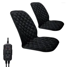 Car Seat Covers 12V Heated Plush Front Cover Cushion Winter Heater Warmer Control Temperature Electric Heating Pad 2PCS