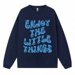 autumn Plus Size Woman Sweatshirt Enjoy The Little Things Fun Pattern Print Hoody Comfortable Fleece Pullover Loose Warm Tops c7Ei#