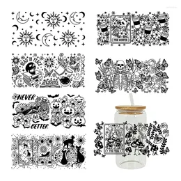 Window Stickers 3D UV DTF Transfers Sticker 16oz Cup Wraps Halloween Printed For DIY Glass Ceramic Metal Leather Etc. D4636