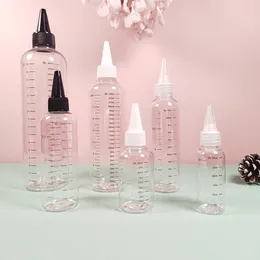 Storage Bottles 30Pcs 30ML-500ML Empty PET Plastic Graduate Glue With Screw-On Lids Squeezable Liquid Ink Oil Dropper Caps