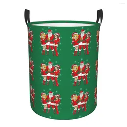 Laundry Bags Santa Claus Pimp Christmas Hos Hamper Large Clothes Storage Basket Merry Xmas Toys Bin Organiser For Boy Girl