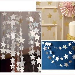 Party Decoration H667 4M Length Lovely Hanging Paper Stars Wedding Birthday Wall Hang Po Backdrop Cardboard Pull Flowers DIY Decorations