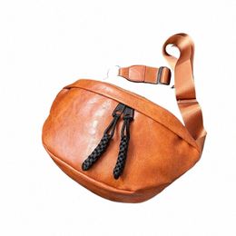 female Chest bag chain Saddle Crossbody Bag For Women Shoulder bag PU Leather ladies Waist Pack fanny packs mobile phe Wallet C1W4#