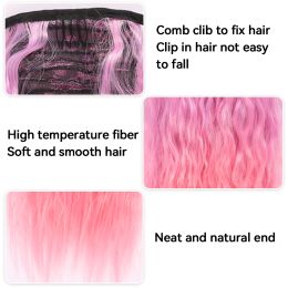 Ponytail Extensions 24Inch Long Corn Wavy Ponytail Synthetic Fake Ponytail Hairpiece Extensions Ombre Long Ponytail Hairpiece