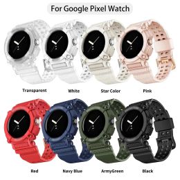 Case Band for Google Pixel Watch 2 1 TPU Cover Sport Strap for Pixel Watch Screen Protector Anti Shock Bezel Protective Bumper