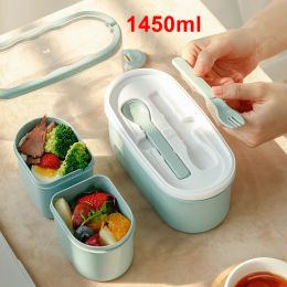 1450ML lunch box high food container eco friendly bento box lunch japanese food box lunchbox meal prep containers wheat straw