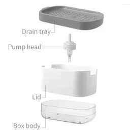 Liquid Soap Dispenser 2 Press-type Kitchen Scrubbing Box Supply Organiser Pump In 1 Bathroom Tool Detergent