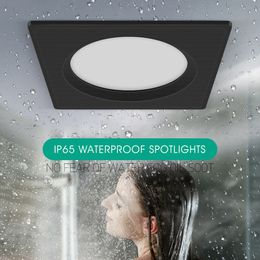 IP65 Waterproof Downlight Spotlights Anti-glare LED Ceiling Recessed Spot Light Anti-glare Kitchen Bathroom Shower Room Lighting