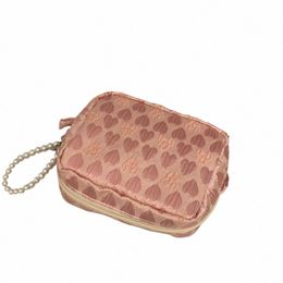 sweet Cute Printed Ladies Square Handbags Fi Luxury Design Pearl Beaded Women's Wallet Vintage Female Cosmetic Bag Purse v0PW#
